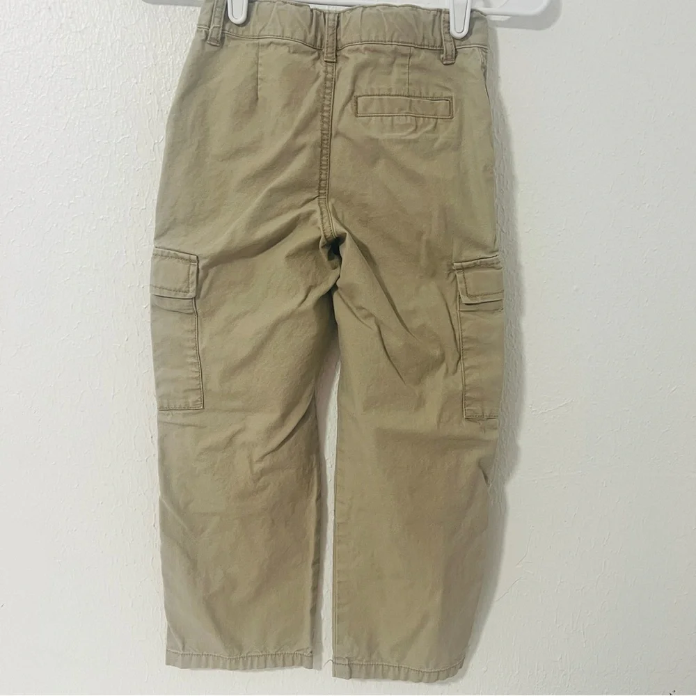 Old Navy Boys Bundle (2) Size 7 Slim Baggy Cargo Pants Beige Olive Adj Waist